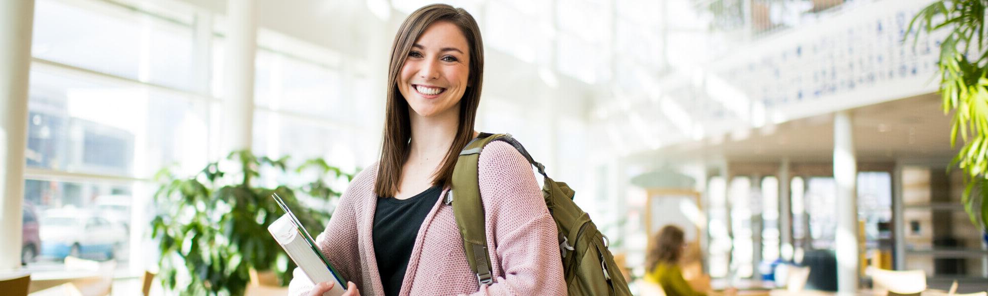 An M.S.O.T. student in the Cook-DeVos Center for Health Science on Grand Valley's Health Campus.